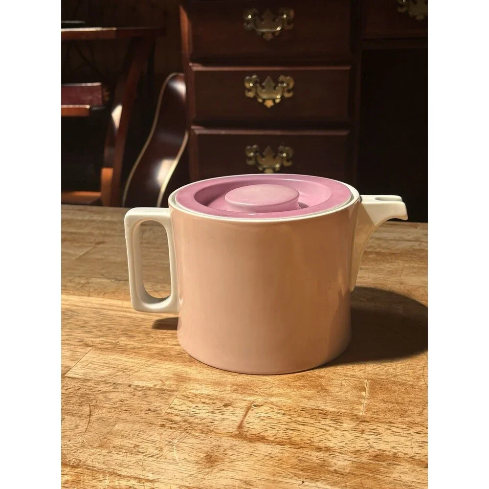 Vintage Block Chromatics Pink Porcelain Teapot w/Lid Arzberg Germany MCM